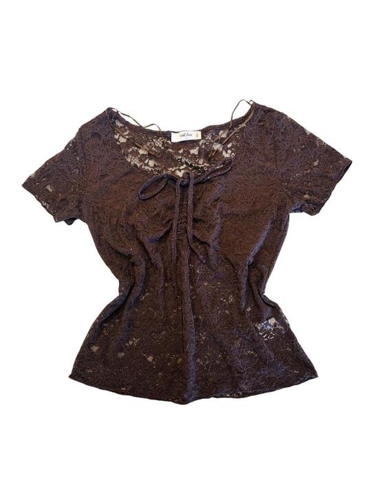 wild love Tops - WILD LOVE Brown mesh top